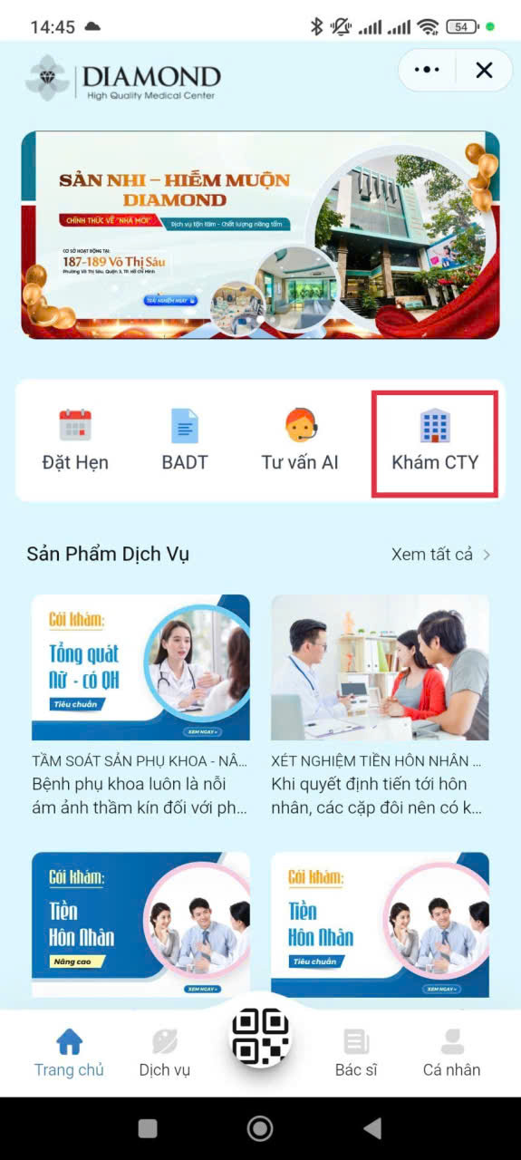 Hướng Dẫn Check In Khám Sức Khỏe Doanh Nghiệp Tại Đa Khoa Diamond