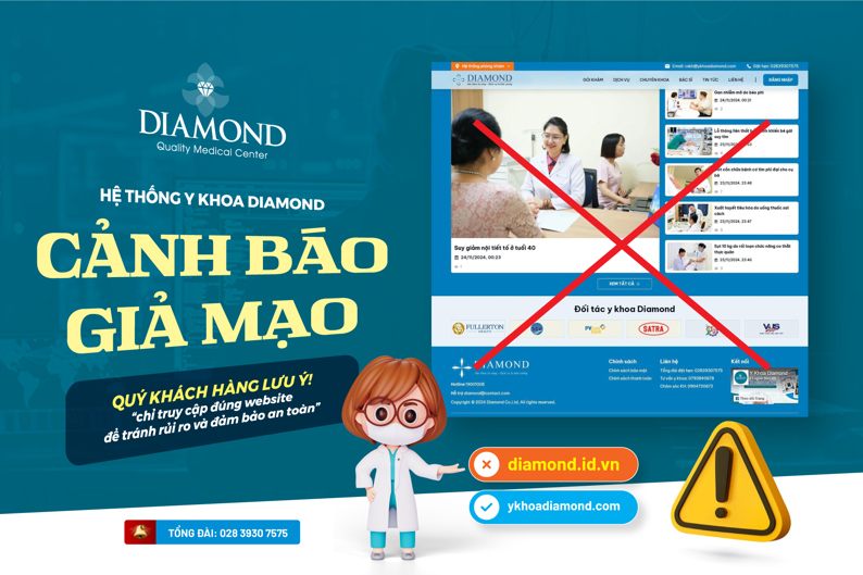 THÔNG BÁO KHẨN VỀ WEBSITE GIẢ MẠO HỆ THỐNG Y KHOA DIAMOND