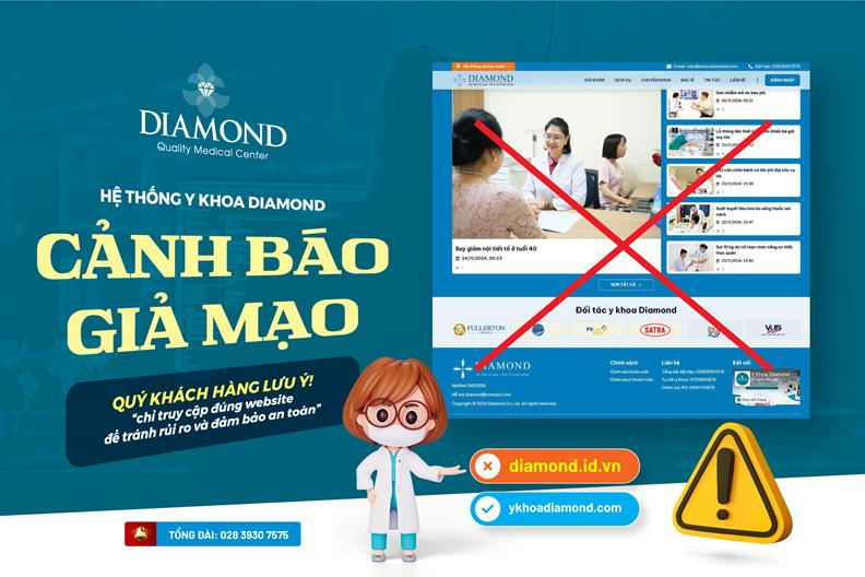 THÔNG BÁO KHẨN VỀ WEBSITE GIẢ MẠO HỆ THỐNG Y KHOA DIAMOND