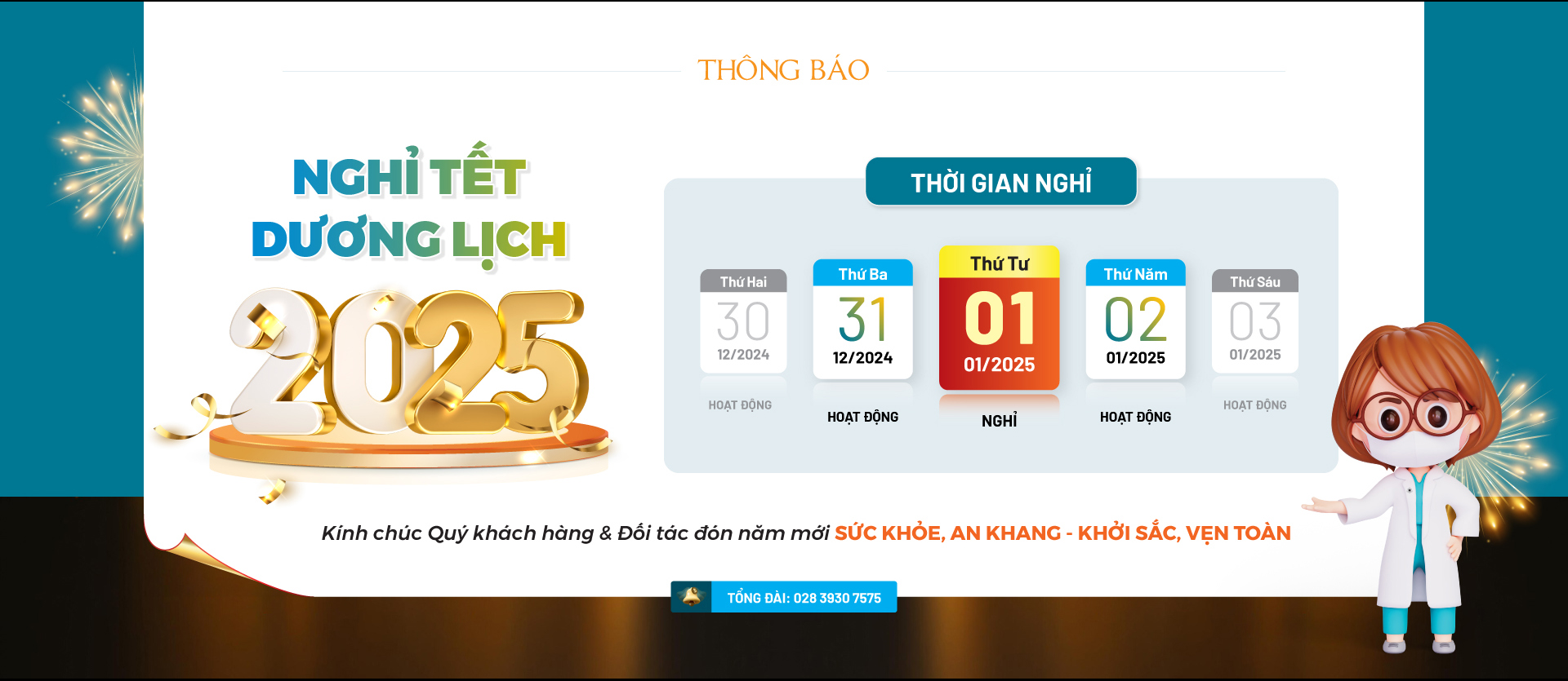 Thông báo nghỉ Tết DL