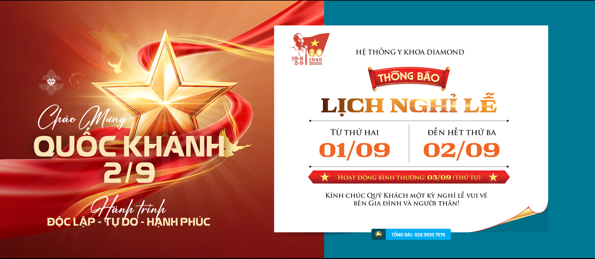 thông báo nghỉ lễ quốc khánh 2/9